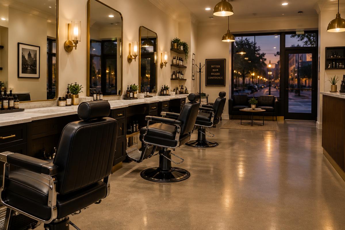 Clean, modern interior of Afro Barbershop & Hair Salon